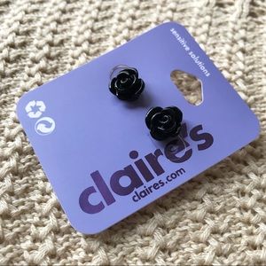 Black Flower Earrings